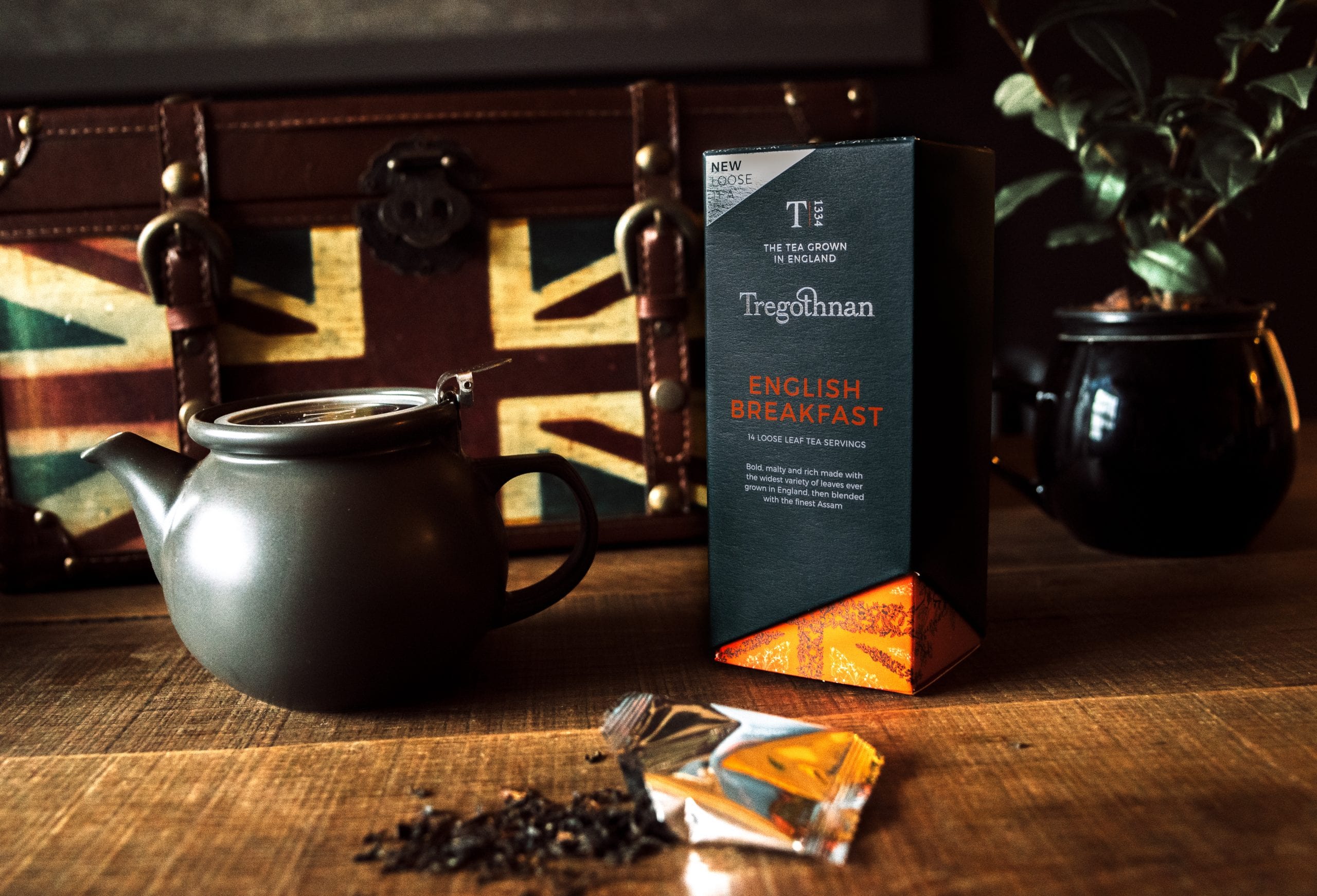 Tregothnan Tea English Breakfast Blend Loose Leaf Tea Caddy 14 Individual Servings - 