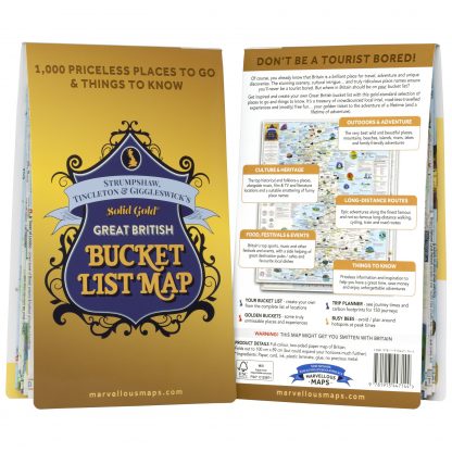 Solid Gold Great British Bucket List Map - 1000 Places To See in Britain!