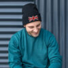 Union Jack Embroidered Beanie Winter Hat