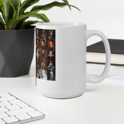 The Monarchs - British Royals - White glossy mug - Image 8