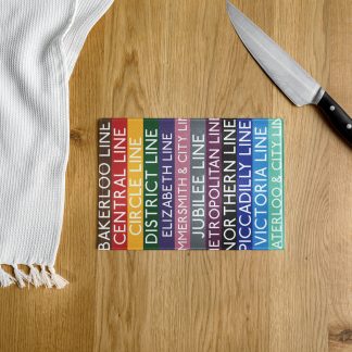 Tube Lines Glass cutting board
