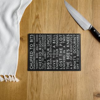 British Slang Bus Blind - Tribute to British English Glass cutting board