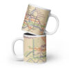Antique Harry Beck Tube Map White glossy mug