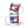 American Born, British at Heart White glossy mug