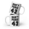 Don't Panic Hitchhiker's Guide Tribute White glossy mug